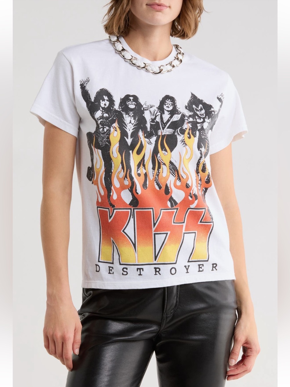 Alice + Olivia Miller Embellished Kiss Cotton Tee